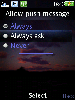 C905 Allow Push Message
