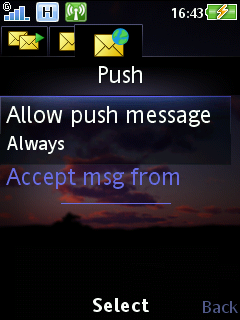 C905 Push Menu